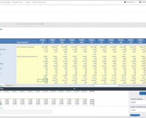 Expense Budget Input Form with Line Item Detail