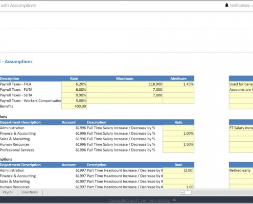 Payroll Forecast Assumption Input Form