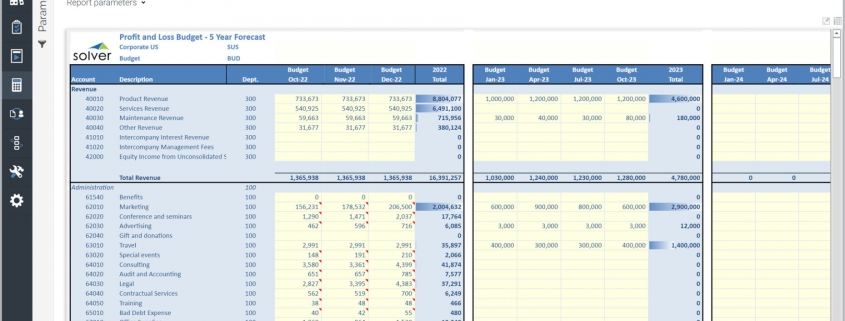 Multi-Year Forecast Input Template Example