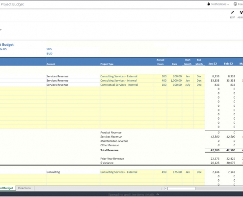 Project Budgeting Template Example