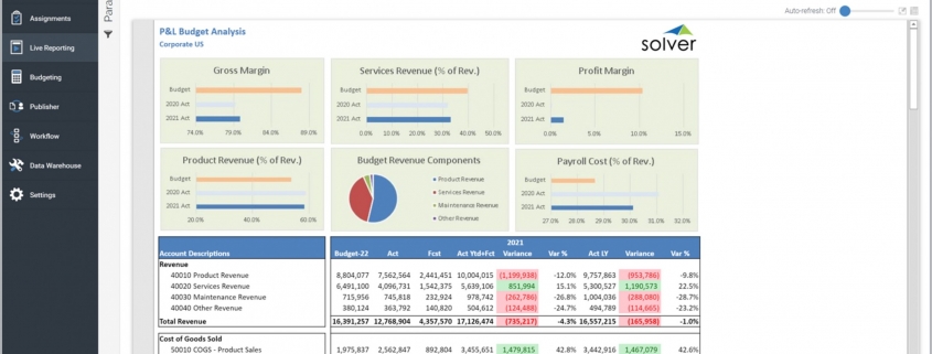 Profit & Loss Budget Analysis Report Example